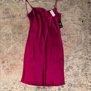 Express Strapless Fuchsia Dress